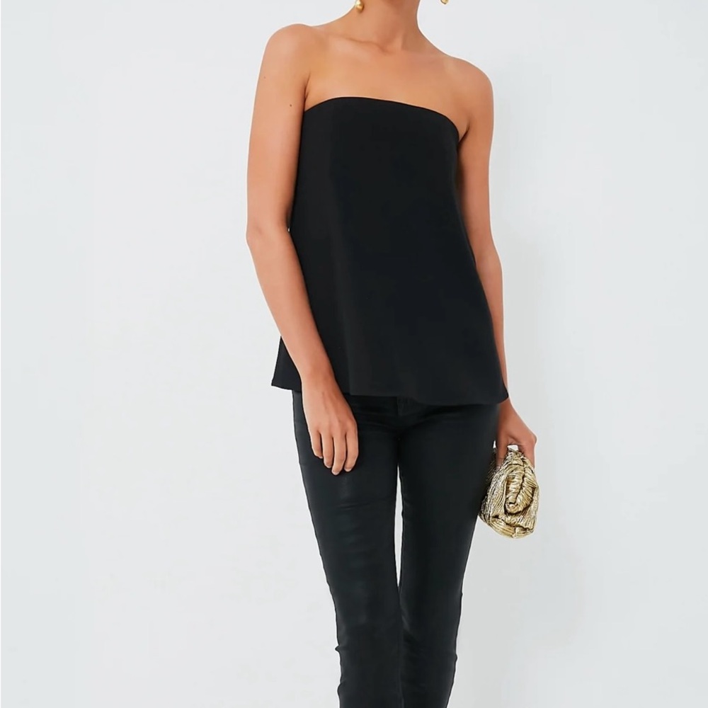 NEW Tuckernuck Strapless Black Noir Crepe Marin Top Medium